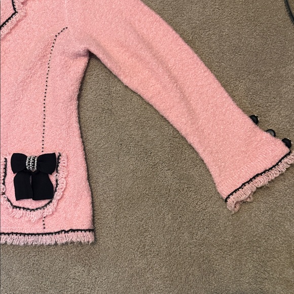 Berek Coquette Pink Knit 90’s Vintage Sweater with Bows - Picture 5 of 16